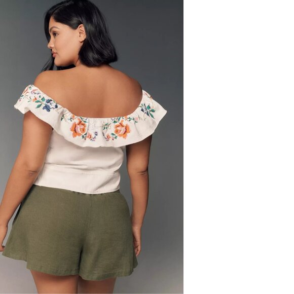 NEW Anthropologie Pilcro Embellished Ruffle Collar Top size XS nwt floral - Picture 4 of 8